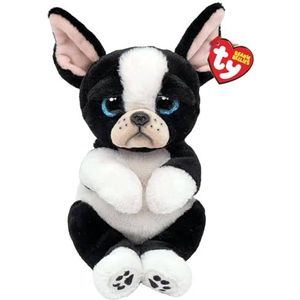 Ty Beanie Bellies - Tink De Franse Bulldog met blauwe ogen glitter, pluche dieren met zachte bank, origineel, 30 cm - T43204