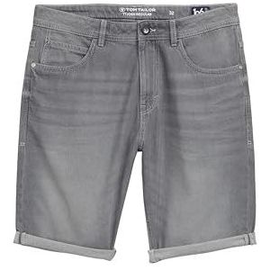 TOM TAILOR TTJOSH Regular Fit Shorts voor heren, 10219 - Used Mid Stone Grey Denim, 28