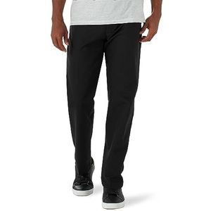 Lee heren total freedom stretch relaxed fit flat front pant, Zwart, 30W / 30L