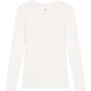 Petit Bateau Katoenen T-shirt met lange mouwen voor dames, Marshmallow, M