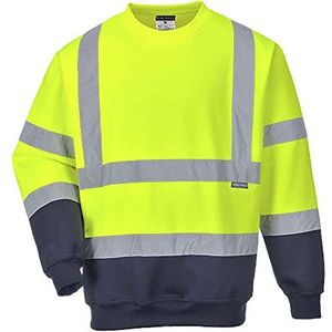 Portwest Tweekleuren Hi-Vis Sweatshirt Size: XXXL, Colour: Geel/marine, B306YNRXXXL