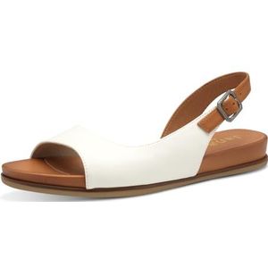 Jana Softline 8-28160-42 100 Damessandalen, comfortabel, meerwijd, voor dagelijks gebruik, feestelijk, elegant, platte sandalen, 37 EU breed, wit, 37 EU Breed