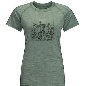 Jack Wolfskin Path der Hairstyle T-shirt voor dames, Picknick Groen, M