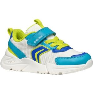 Geox J Loftus Boy B kinderschoenen, Wit/Turquoise, 27 EU