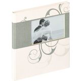 walther design gastenboek wit linnen met uitsparing, bruiloft romantiek GB-134