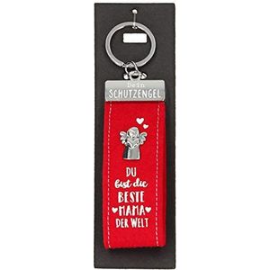 Depesche 10890.013 sleutelhanger gemaakt van vilt, met beschermengel en opschrift, Du bist die beste Mama ter wereld, rood, ca. 15 cm