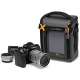 Lowepro GearUp Creator Box Medium II, spiegelloze cameratas en DSLR-cameratas, snel toegankelijke cameratas gemaakt van gerecyclede stoffen, gevoerde oranje binnenverdeler, grijs