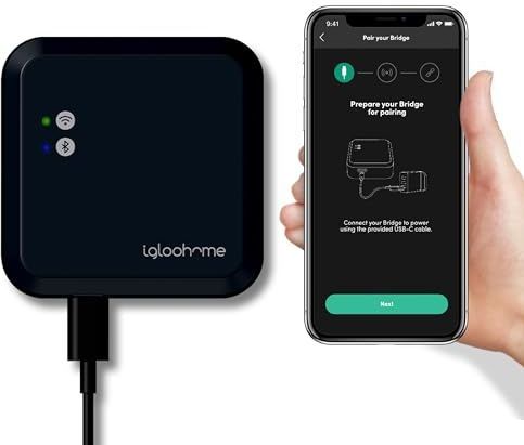 igloohome Wifi Bridge | Intelligente toegangscontrole | WLAN-brug voor igloohome hangslot | Op afstand openen en sluiten | Bluetooth | WLAN-verbinding
