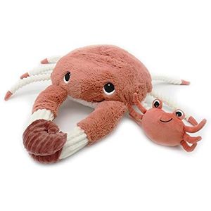 LES DÉGLINGOS - Cassecou Le Crabe Maman et Son Bébé – terracotta – Les PTIPOTOS – knuffeldier voor baby – pluche dier baby – cadeau voor de geboorte