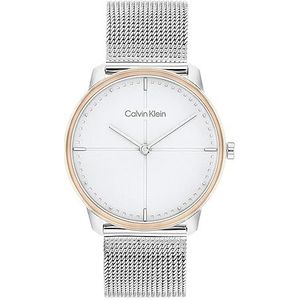 Calvin Klein Vrouwen analoog quartz horloge met roestvrij stalen band 25200157, Lichtgrijs
