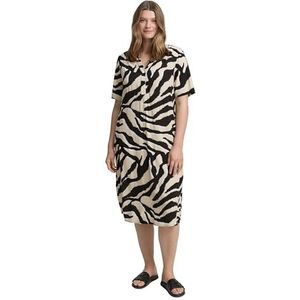 TOM TAILOR Plussize damesjurk, 38070 - Abstract Beige Zebra, 54 Grote maten