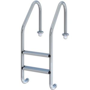 Productos QP - Zwembadladder, 2 treden, standaard ladder, roestvrijstalen ladder, met ankers en voeten, breedte van de ladder 500 mm