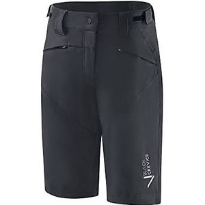 Black Crevice MTB-broek voor dames, fietsbroek voor dames, waterafstotend en sneldrogend, duurzame en ademende mountainbikebroek met aangename voering, zwart, 46 NL