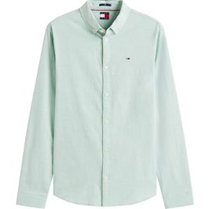 TOMMY JEANS Heren TJM Slim Stretch Oxford Shirt DM0DM09594, Groen, XL, Groen (Cloudy Jade), XL