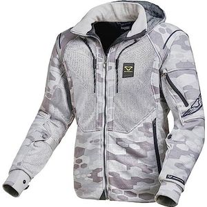 Macna Breeze Camo motorjack met capuchon en ritssluiting, Grijs/camouflage, XS