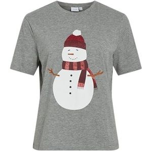 Visybil Christmas O-Neck S/S T-shirt, lichtgrijs gem., S