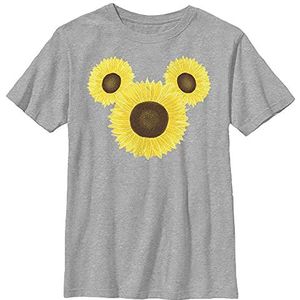 Disney Characters Mickey Sunflower Boy's Crew Tee, Athletic Heather, X-Small, Athletic Heather, XS