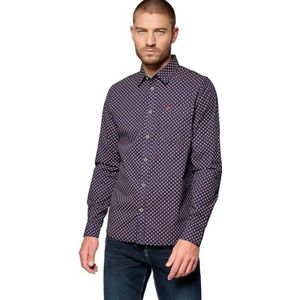 Kaporal, Herenhemd, slim fit, lange mouwen, overhemdkraag, model Kalum, kleur marineblauw, maat S, Marine., S