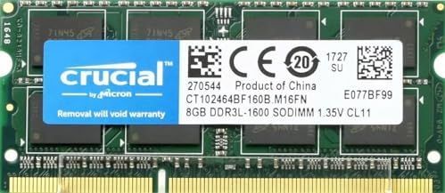 Crucial - CT102464BF160B - RAM Geheugen - 8GB DDR3 - 1600 MHz - SODIMM