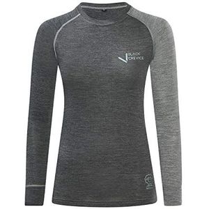 Black Crevice Damesshirt met lange mouwen van merinowol