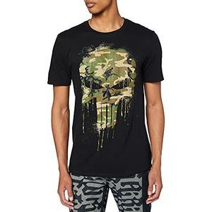 MARVEL Heren Punisher Skull Camo T-Shirt, Zwart, XL