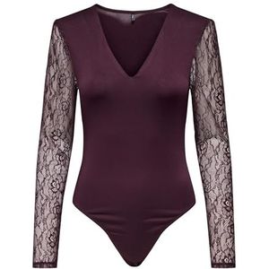 Onlsia - Bodysuit - V-Hals - Lange Mouwen - Knoopsluiting