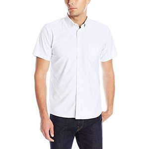 IZOD Uniform Young Oxford overhemd met korte mouwen voor heren, Wit, 40-41