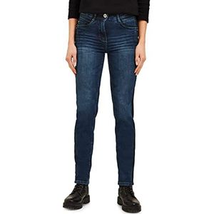 Cecil Dames B375941 jeansbroek slim, mid blue wash, W27/L32, blauw, 27W x 32L