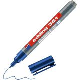 edding 361 Whiteboardmarker, blauw, 1 whiteboardstift, ronde punt 1 mm, afwasbaar, voor whiteboard, flipchart, magneetbord, prikbord, memobord, schetsnotes, navulbaar