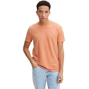 TOM TAILOR Denim Uomini T-shirt met structuur 1031135, 28858 - Sunset Rose, XS