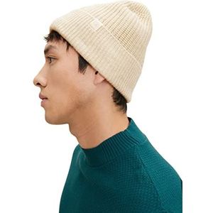 TOM TAILOR Uomini Vlechtpatroon beanie muts 1034380, 30318 - Nice Off White Melange, ONESIZE