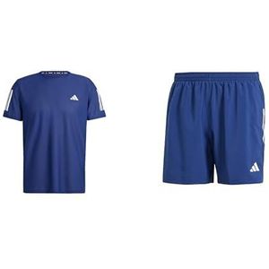 adidas Men's Own The Run Tee T-Shirt and Dark Blue Shorts