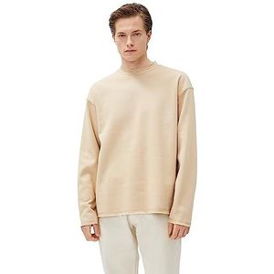 Koton Heren Oversized Sweat Crew Neck Long Sleeve, 057 (beige), L