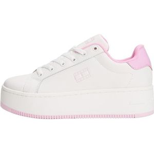 Tommy Jeans - TJW Flatform Patent Sneaker - Wit Ecru Carnaval Roze - Dames