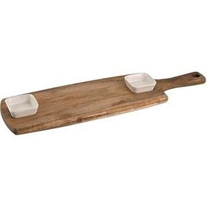 VANILLA SEASON Takaoka Serveerset van houten plank en keramische schalen