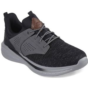 Skechers USA Men's Men's Slade-Breyer 210892 Knitted Mesh Bungee Lace W/Quarter Cage Slip On, Black/Grey, 8.5 X-Wide
