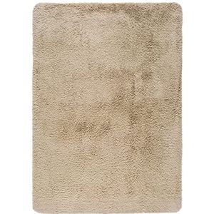 ECCOX - Shaggy hoogpolig tapijt van polyester - zacht en zeer sterk tapijt - machinewasbaar - entree tapijt, woonkamer, eetkamer, slaapkamer, kleedkamer, beige (80 x 150 cm)