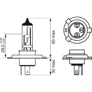 Bosch H4 Xenon Blue 12V 60/55W