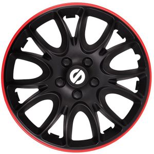 Sparco Wieldoppenset Veneto 14-Inch Zwart/Rood