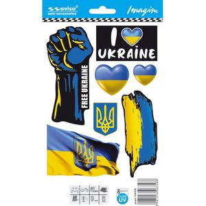 Auto Tattoo Sticker I Love Ukraine/Mini Collection - 12,5x17,1cm