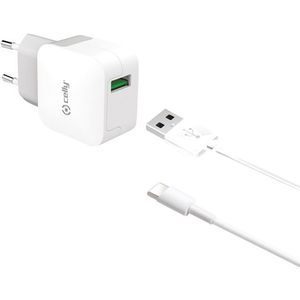 Celly Thuislader USB-C 2.4A Wit