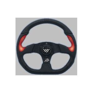 Simoni Racing Sportstuur X2 Poly/Pelle 'Formula' 330mm - Zwart/Rood