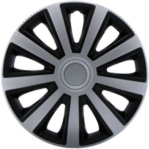 4 -Delige Wieldoppenset Aviator Zilver &amp; Black 14&#39;&#39;