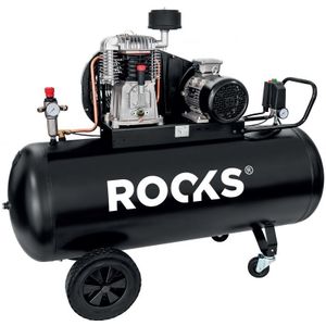 Rooks Compressor 100- 3 pk - 231 l/min - 10 bar - 230V - Zwart