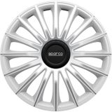 Sparco Wieldoppenset Treviso 14-Inch Zilver