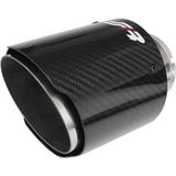 Simoni Racing Uitlaatsierstuk Rond/Schuin Glanzend-Carbon+RVS - Ã?89xL155mm - Montage 63mm