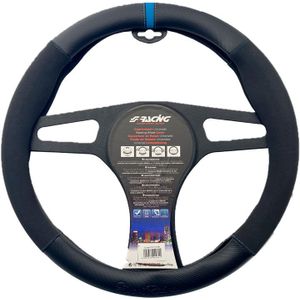 Simoni Racing Stuurwielhoes Sporty - 37-39cm - Zwart Eco-Leder, Microfiber, Carbon Look Blauwe 12 uu