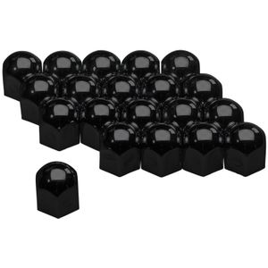 Set Universele Wielmoerkapjes - Zwart Staal - 19mm - set á 20 Stuks