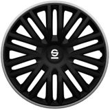 Sparco Wieldoppenset Bergamo 14-Inch Zwart/Grijs