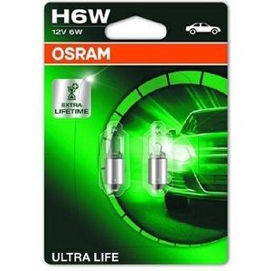 Osram Ultra Life 12V H6W BAX9s - 2 Stuks